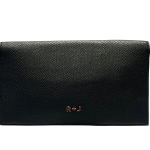 R+J Romeo & Juliet Couture “Nina” Black Faux Snake Clutch